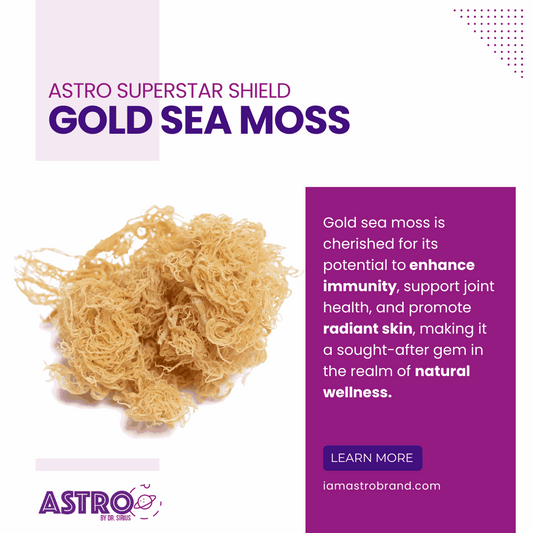 Astro Solar Strength Raw Gold Sea Moss gel from Caribbean, natural ocean vitality supplement