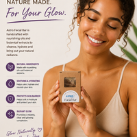 Astro Brand Facial Bar Nature's Radiance Infusion with sea moss, turmeric, aloe vera, jojoba oil, and essential oils for hydrated, glowing skin