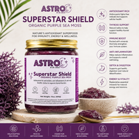 Astro Brand Star Shield Purple Sea Moss Gel 16oz jar on white background