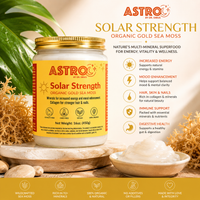 Astro Brand Solar Strength Gold Sea Moss Gel 16oz container, natural organic sea moss supplement