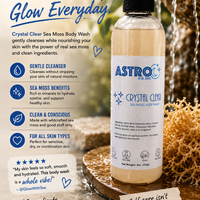 Bottle of Astro Body Wash Sea Moss Body Wash with natural ingredients for skin nourishment